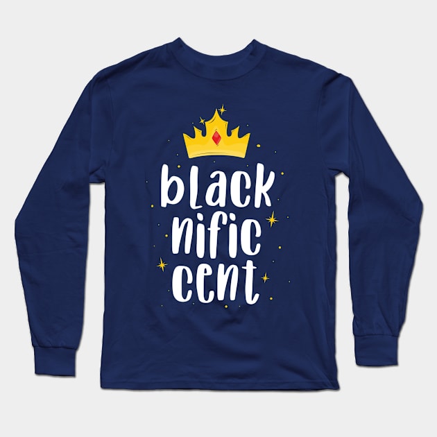 Blacknificent T-Shirt Black History Month African Pride Long Sleeve T-Shirt by 14thFloorApparel